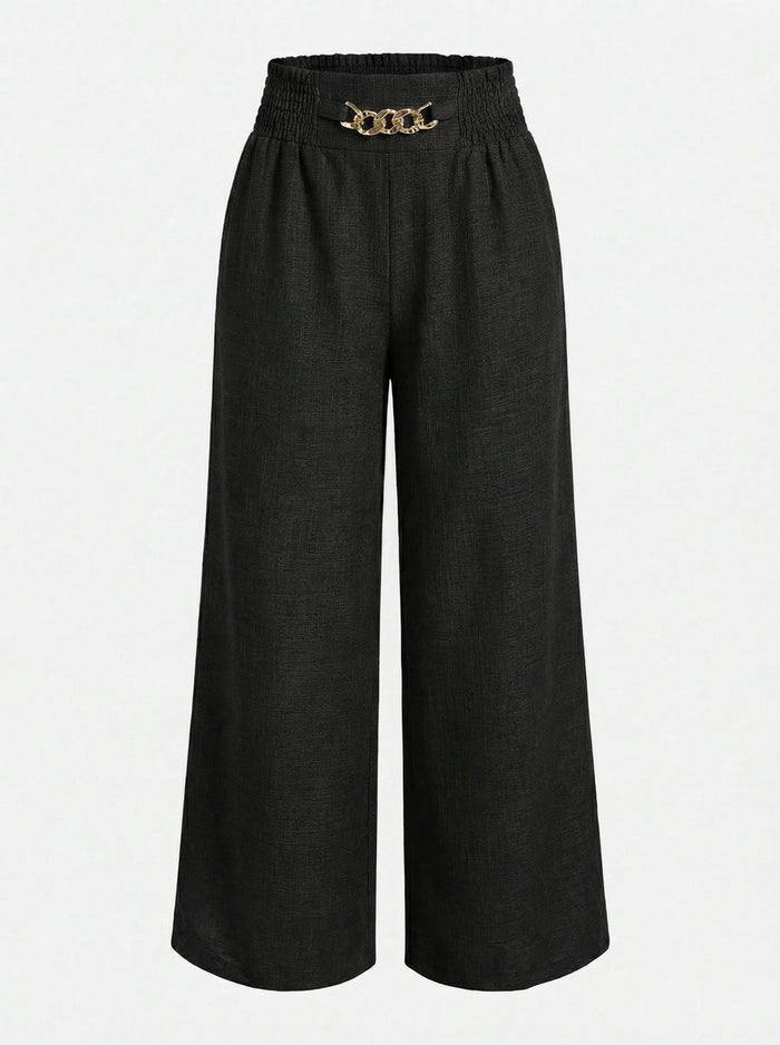Palacio | Pantalones con detalle Dorado
