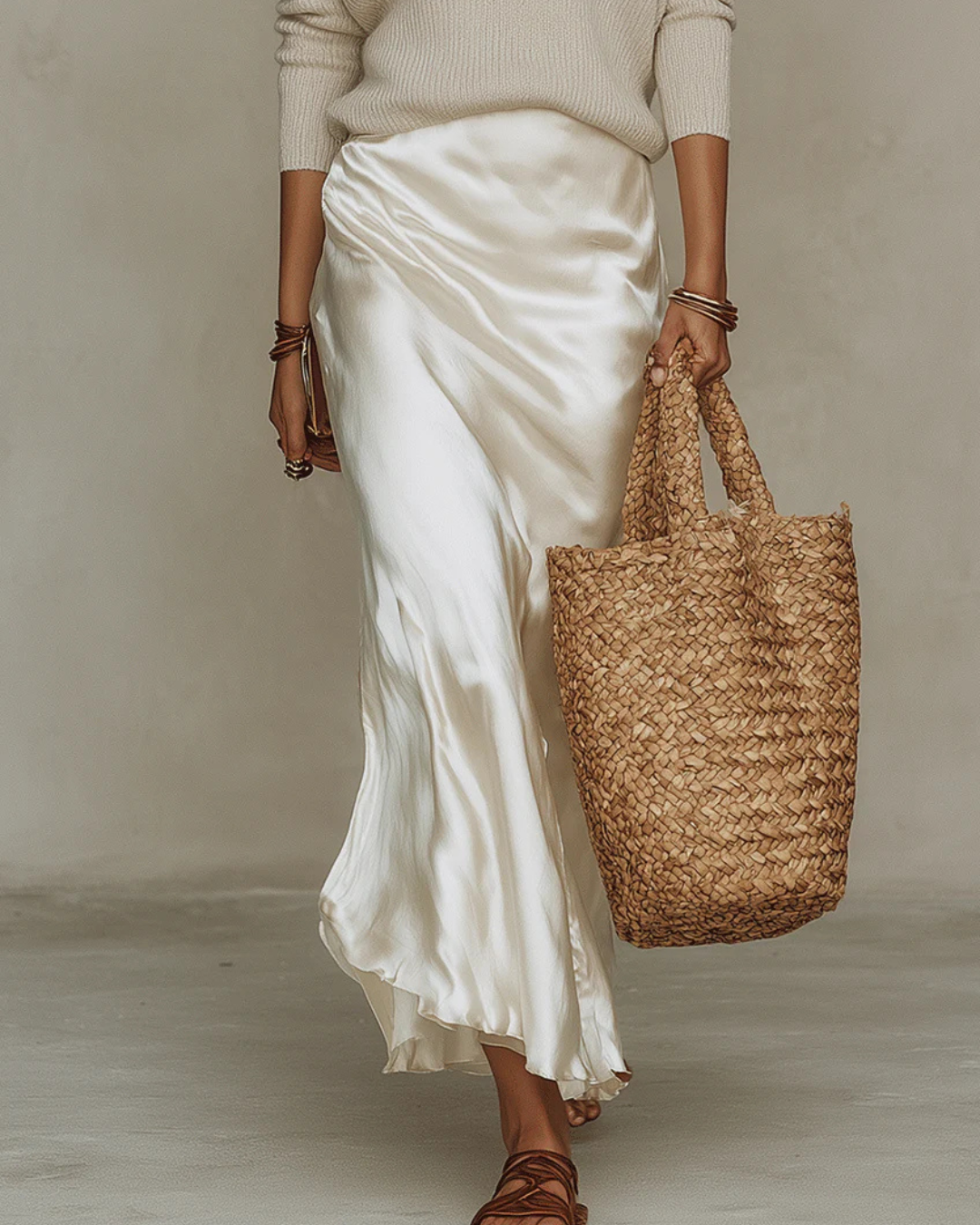 Hillevi – Elegant satinerad midiklänning