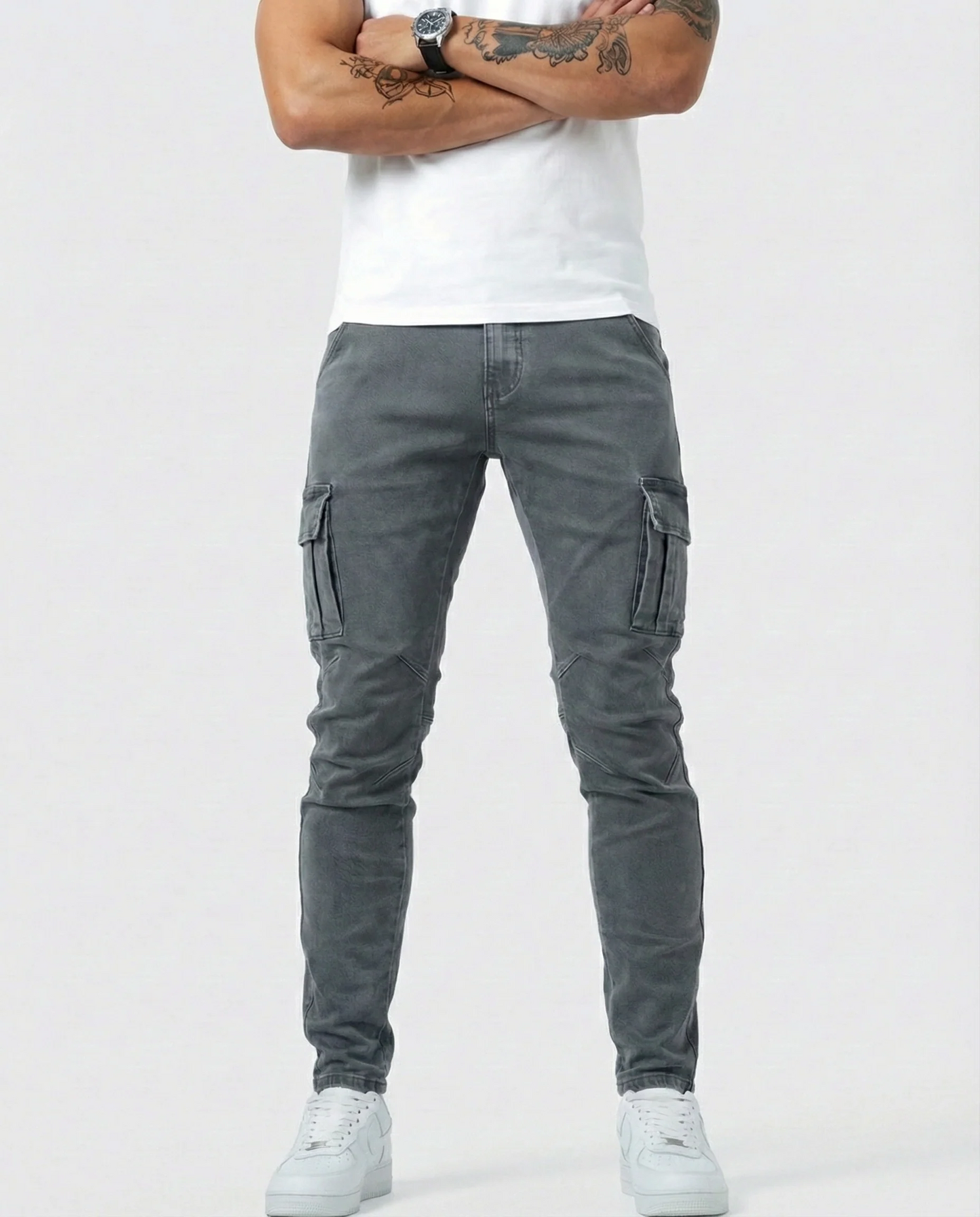 Pantalón Cargo Marino Elástico