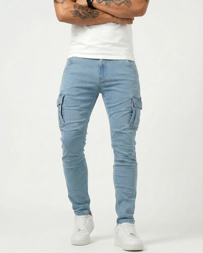 Pantalón Cargo Marino Elástico